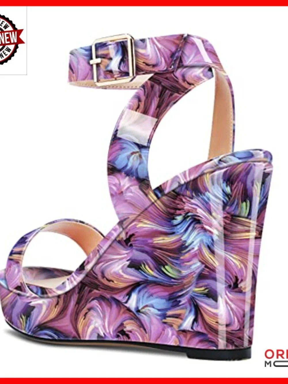Women's Platform Wedge Sandals Peep Toe Ankle Strap Chunky Heel Dress Shoes - Picture 3 of 6